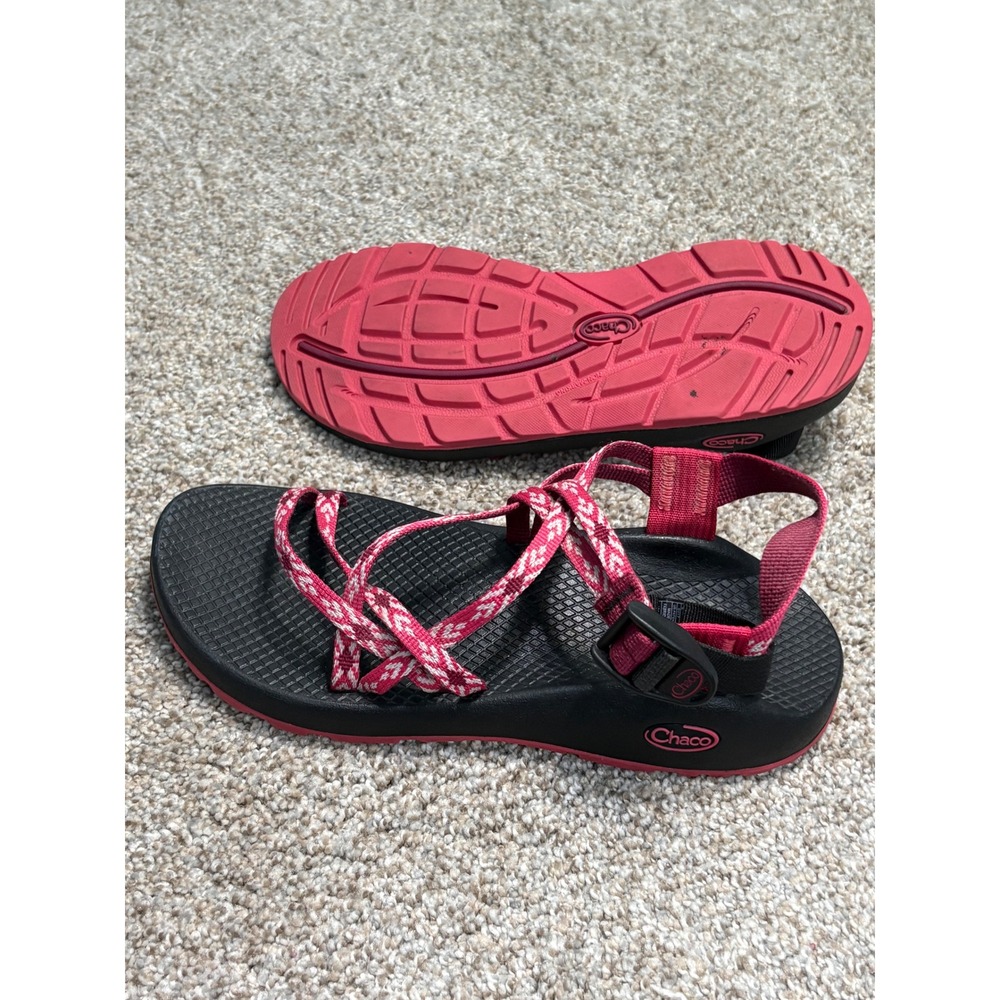 Chaco Z Cloud X2 Sandals Women Size 8 Pink Black Double Strap Toe Loop J106092